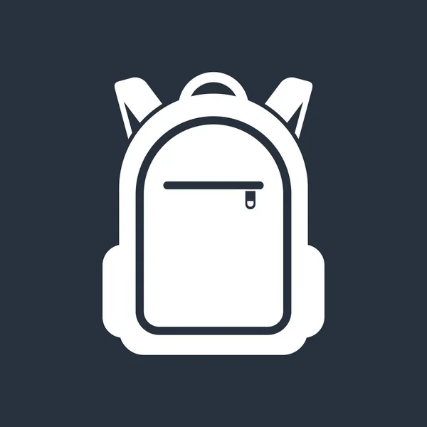 Backpack icon isolated on dark background. — Stock Vector