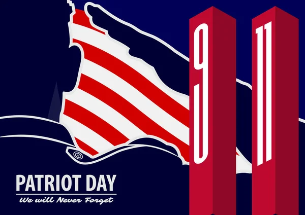 ΗΠΑ Patriot ημέρα αφίσα πρότυπο σχεδιασμού. Εικονογράφηση διανύσματος — Διανυσματικό Αρχείο