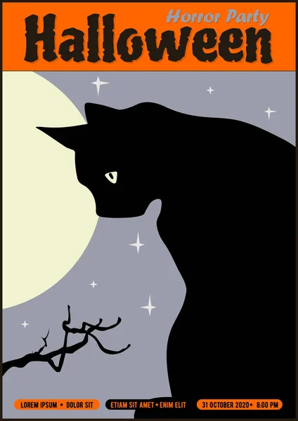 Halloween feest poster of uitnodiging sjabloon. Vectorillustratie — Stockvector