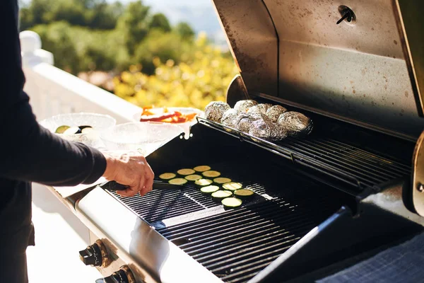 Gemüse Freien Grillen Und Grillen Kochen — Stockfoto