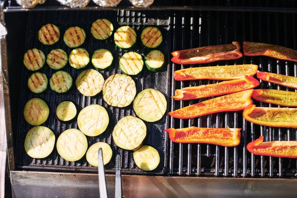 Gemüse Freien Grillen Und Grillen Kochen — Stockfoto
