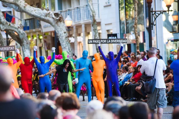 Feste Estive Nella Città Denia Alicante Carnevale Strade Vestite Persone — Foto Stock