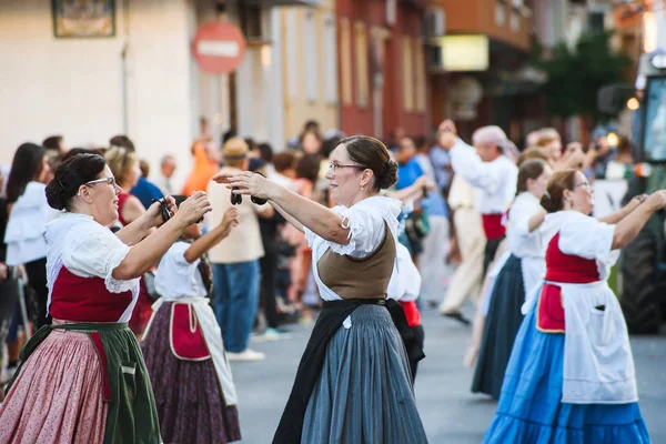 Zomer Feesten Stad Denia Alicante Carnaval Straat Gekleed Mensen — Stockfoto