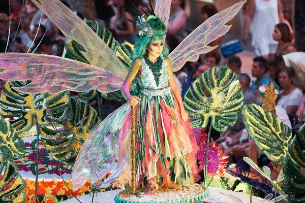 Spain Denia July 2018 Disguised Girl Parade Dais Beautiful Bright — Stock Photo, Image