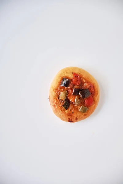 Coca Один Міні Свіжоспечені Піци Традиційні Іспанські Тісто Овочами Вид — стокове фото