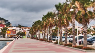 Denia, İspanya - 13 Haziran 2019: Denia limanının panoramik görünümü.