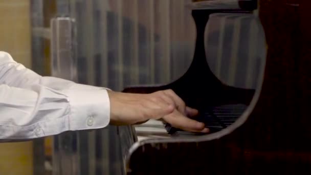 Mãos de homem de piano durante a performance — Vídeo de Stock