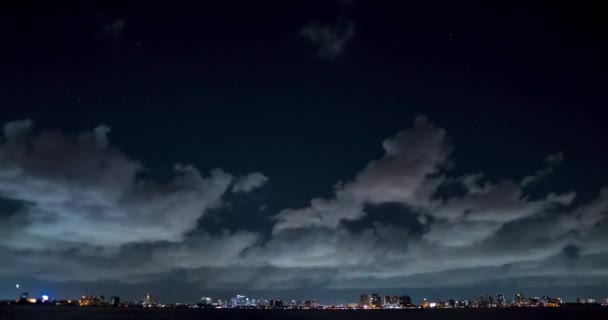 Νυχτερινή πόλη timelapse προβολή φόντου Fort Lauderdale, Φλόριντα Μαϊάμι — Αρχείο Βίντεο