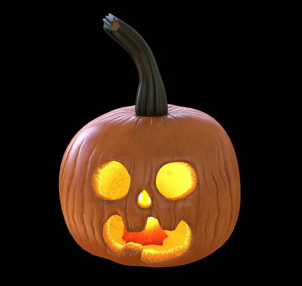Jack O Lantern Pumpkin isolated on black background 3D illustration