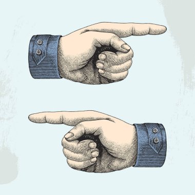 İnsan handpoint, kroki tarzı vintage 