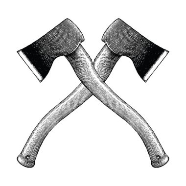Çapraz el oyma illüstrasyon çizimi ax