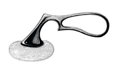 El çizimi vintage tarzı antika tıbbi amputasyon gördüm