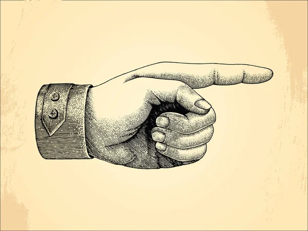 Ponto Mão Esquerdo Humano Estilo Esboço Vintage — Fotografia de Stock
