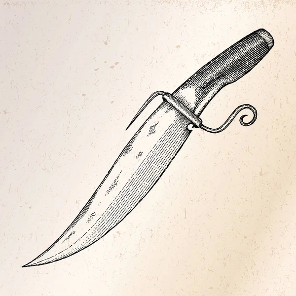 Vintage bıçak el oyma resim çizimi