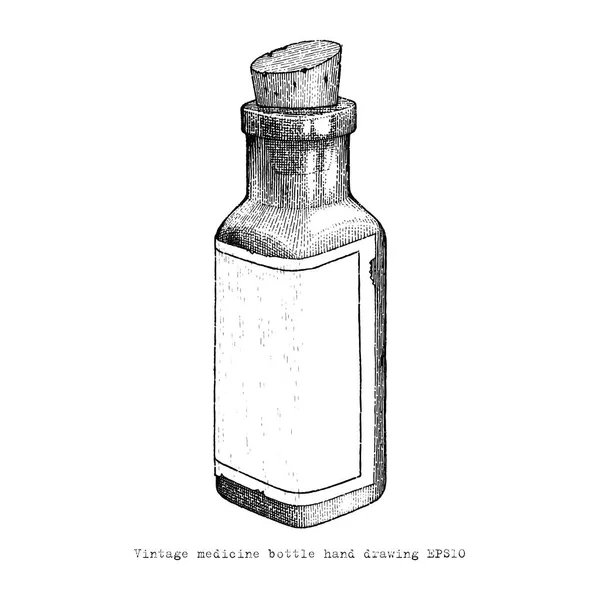 Vintage Gyógyszer Üveg Kézzel Vintage Stílusú — Stock Fotó