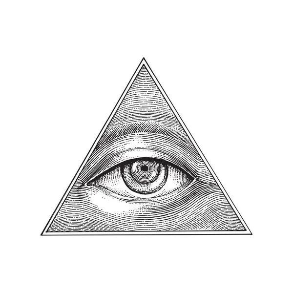 目手描画彫刻スタイルのピラミッド — ストック写真