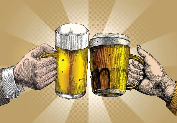 Beer Drink Hand Holding Beer Mug Party Background — Stock Photo, Image