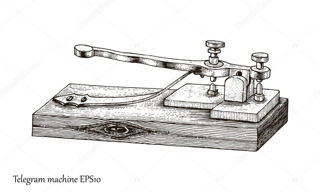 Telegraph hand drawing vintage style