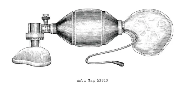 Ambu Bolso Mano Dibujo Estilo Grabado Vintage — Foto de Stock