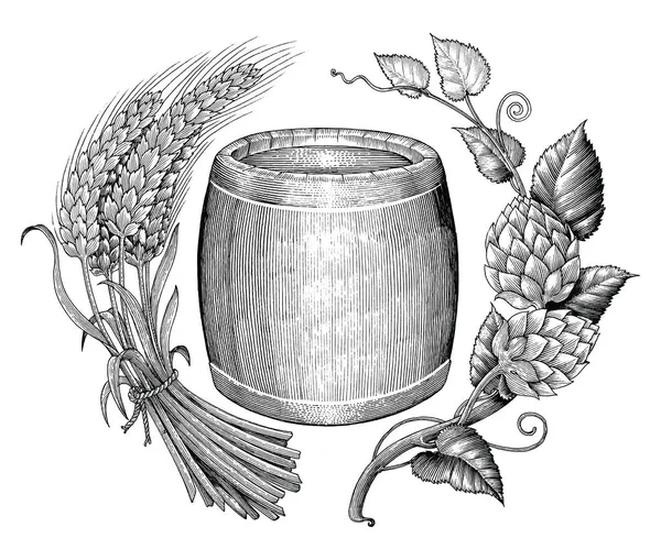 Bira logo el çizim vintage tarzı oyma