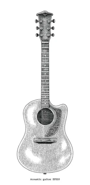 Resimde Oyma Çizim Vintage Akustik Gitar — Stok fotoğraf