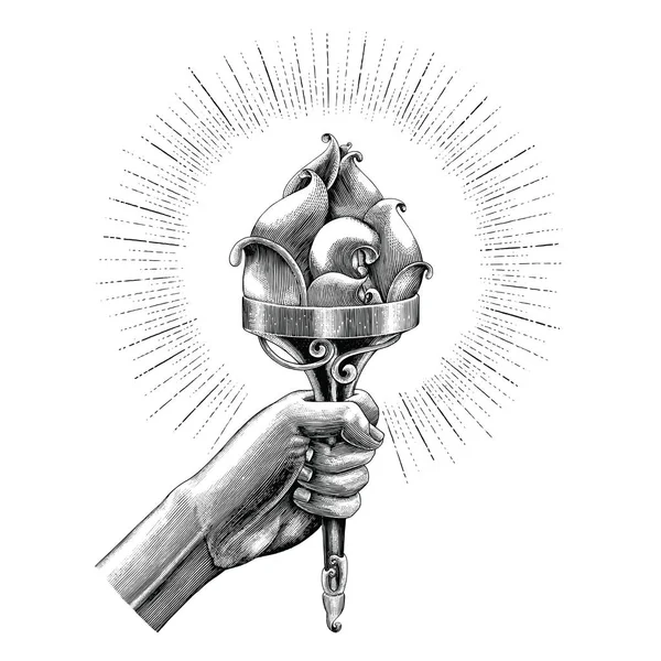 El feneri el kroki vintage tarzı tutarak