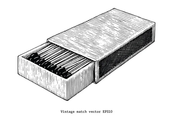 Vintage maç el Beyaz arka plan üzerinde yalıtılmış bağbozumu küçük resim çizimi