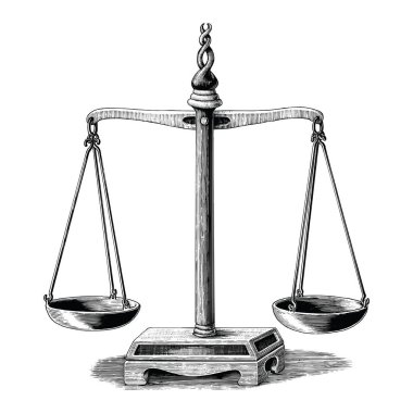 Vintage denge el Beyaz arka plan üzerinde izole küçük resim çizimi