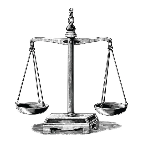 Vintage denge el Beyaz arka plan üzerinde izole küçük resim çizimi