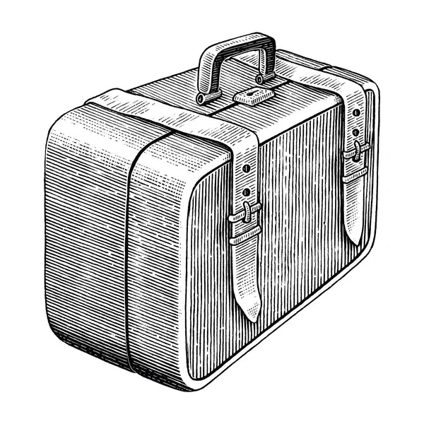 Vintage borsa medica mano disegnare clip art in bianco e nero isolato — Foto Stock