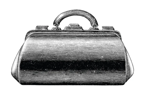 Antique gravura ilustração de saco médico vintage mão desenhar — Vetor de Stock