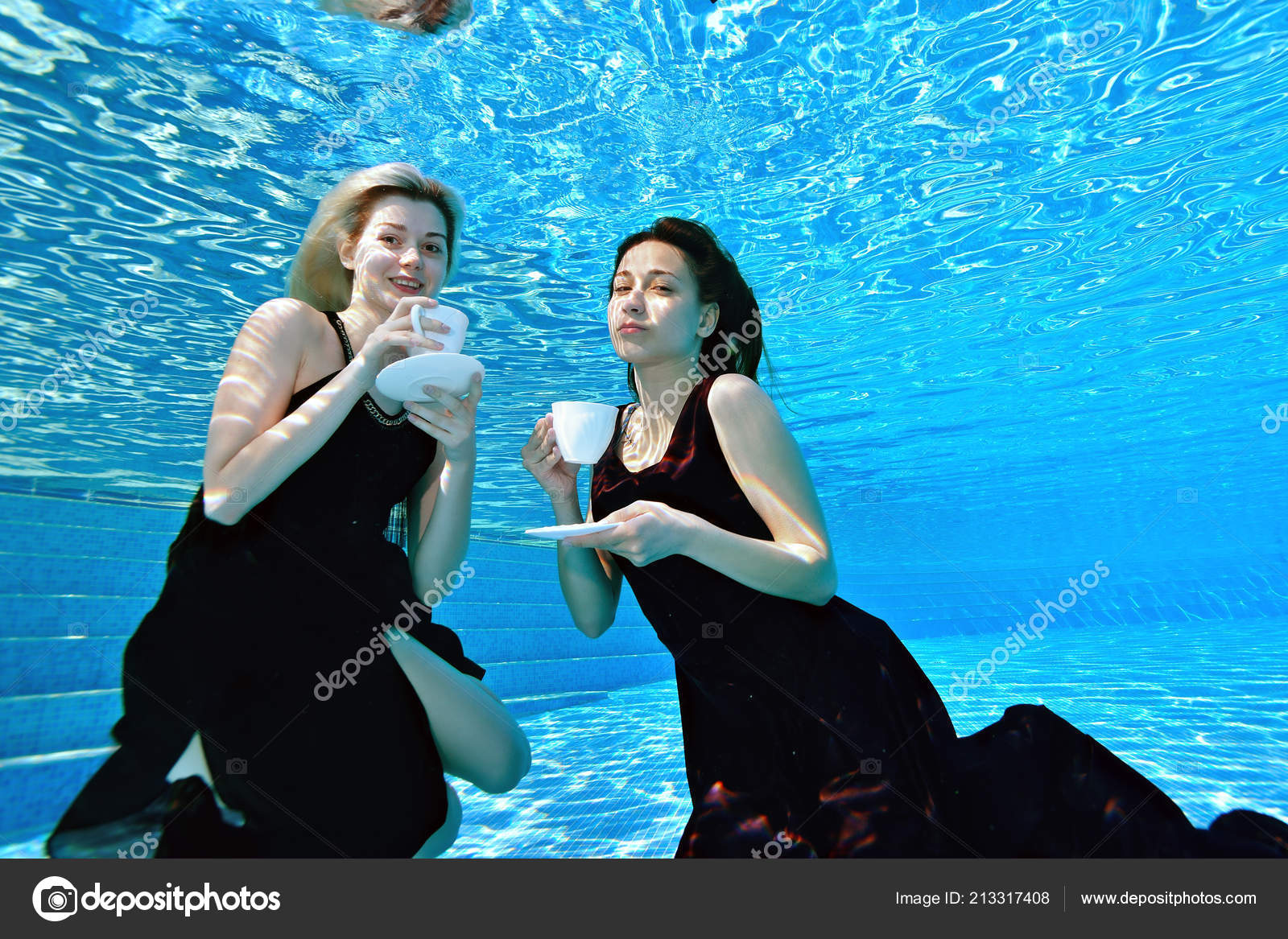 young girls swim