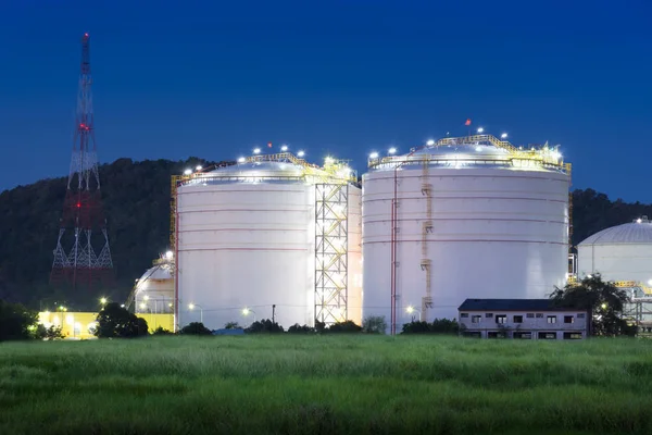 Natural Gas storage tanks and oil tank in industrial plant