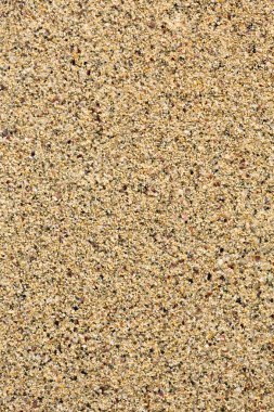Deniz kum, düz arka plan. Küçük granül. Dikey