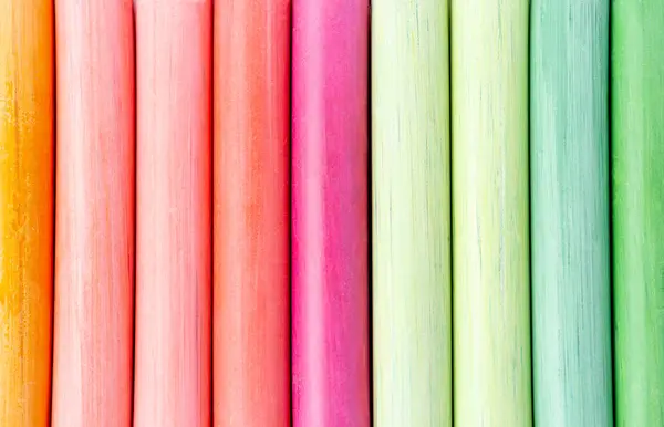 Crayones Multicolores Pastel Rayas Líneas Suave Verde Amarillo Rosa Púrpura — Foto de Stock