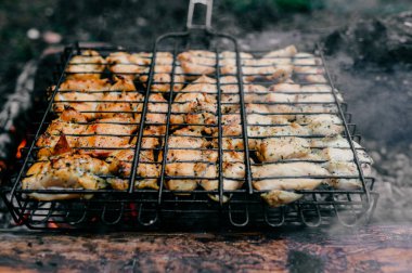 lezzetli et ızgara ormandaki için görünümünü kapat