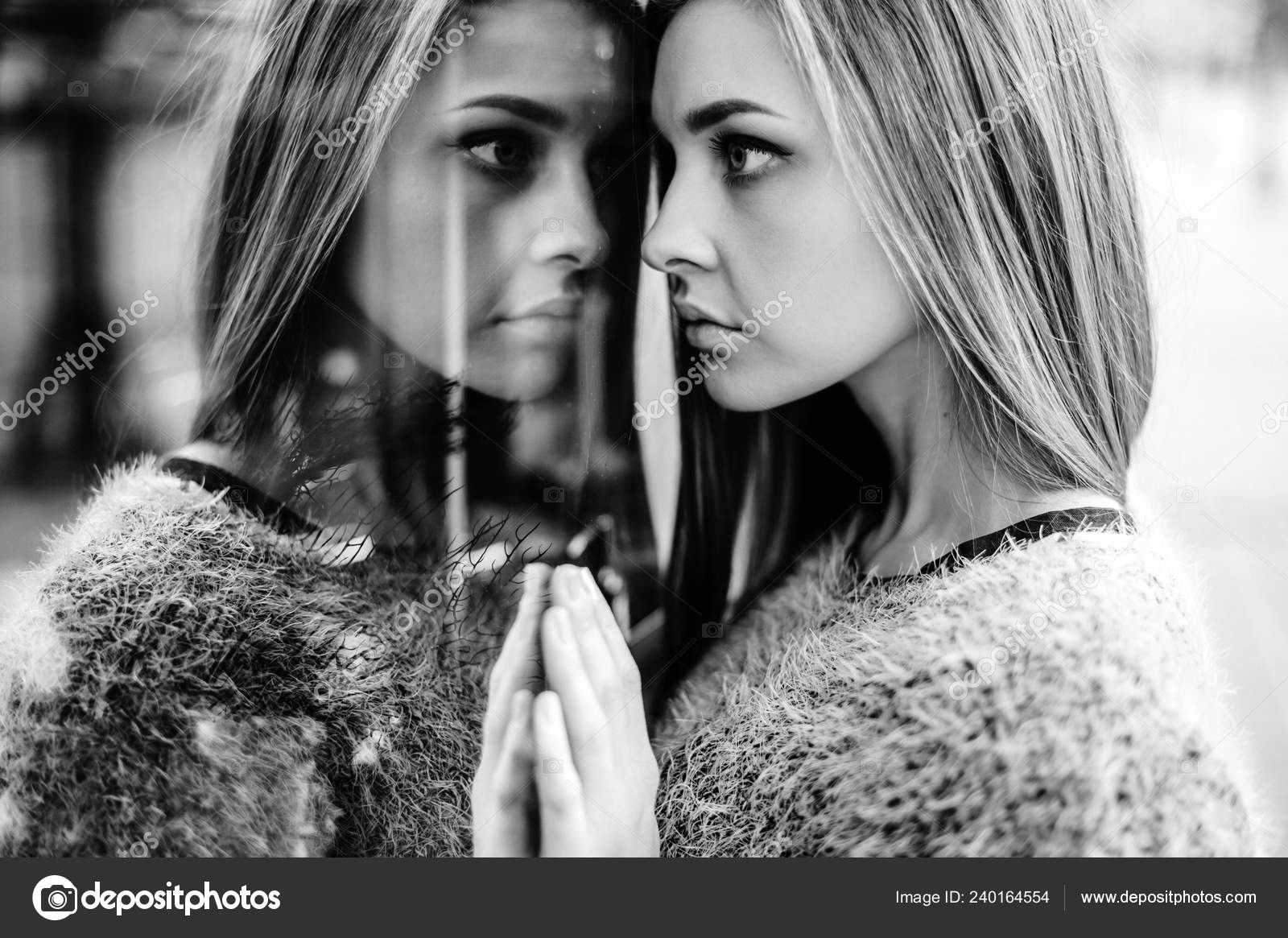 Black White Portrait Young Beautiful Woman Posing Front Showcase Mirror Stock Photo Image By C Hplovecraft Mail Ru Black White Portrait Young Beautiful Woman Posing Front Showcase Mirror Stock Photo Image By C Hplovecraft Mail Ru