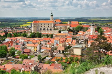 View to the town of Mikulov in South Moravia, popular travel destination in Czech Republic clipart