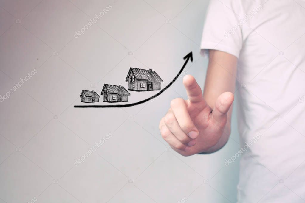 Rising cost of houses, real estate concept