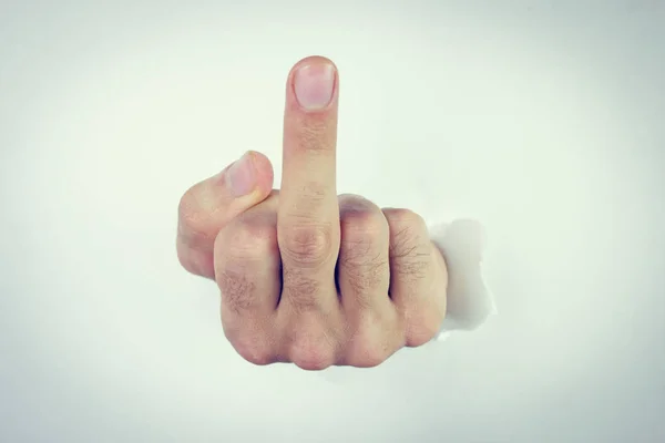 Middle Finger Rude Gesture — Stock Photo, Image