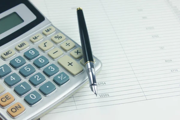 Accounting Financial Report Numbers Calculator — Stock Photo, Image
