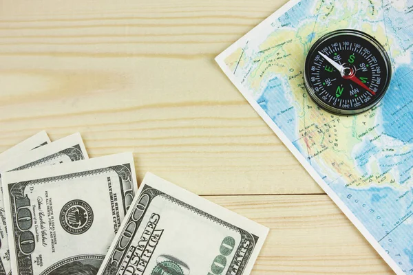 Compass Map Money Tabl Stock Picture