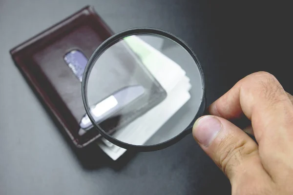 Magnifying Glass Money — Stock Photo, Image