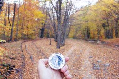 Genç adam el pusulası