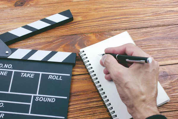 Film director's desk. top view shot — Stock Photo, Image