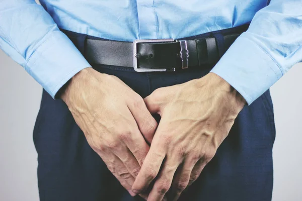 Man having a problem with his penis — Stock Image Man having a problem with his penis Stock Image