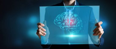 Pleksus çizgileri olan insan beyin aktivitesi