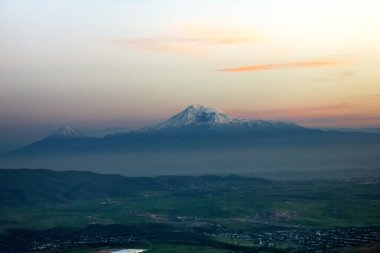 Ararat Dağı. Ermenistan 'dan güzel manzara