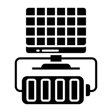 Güneş pilinin katı tasarım simgesi