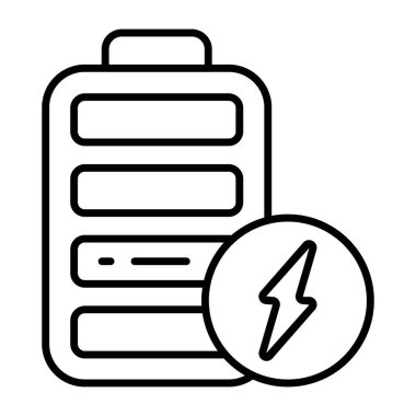 elektrik pilinin doğrusal tasarım simgesi